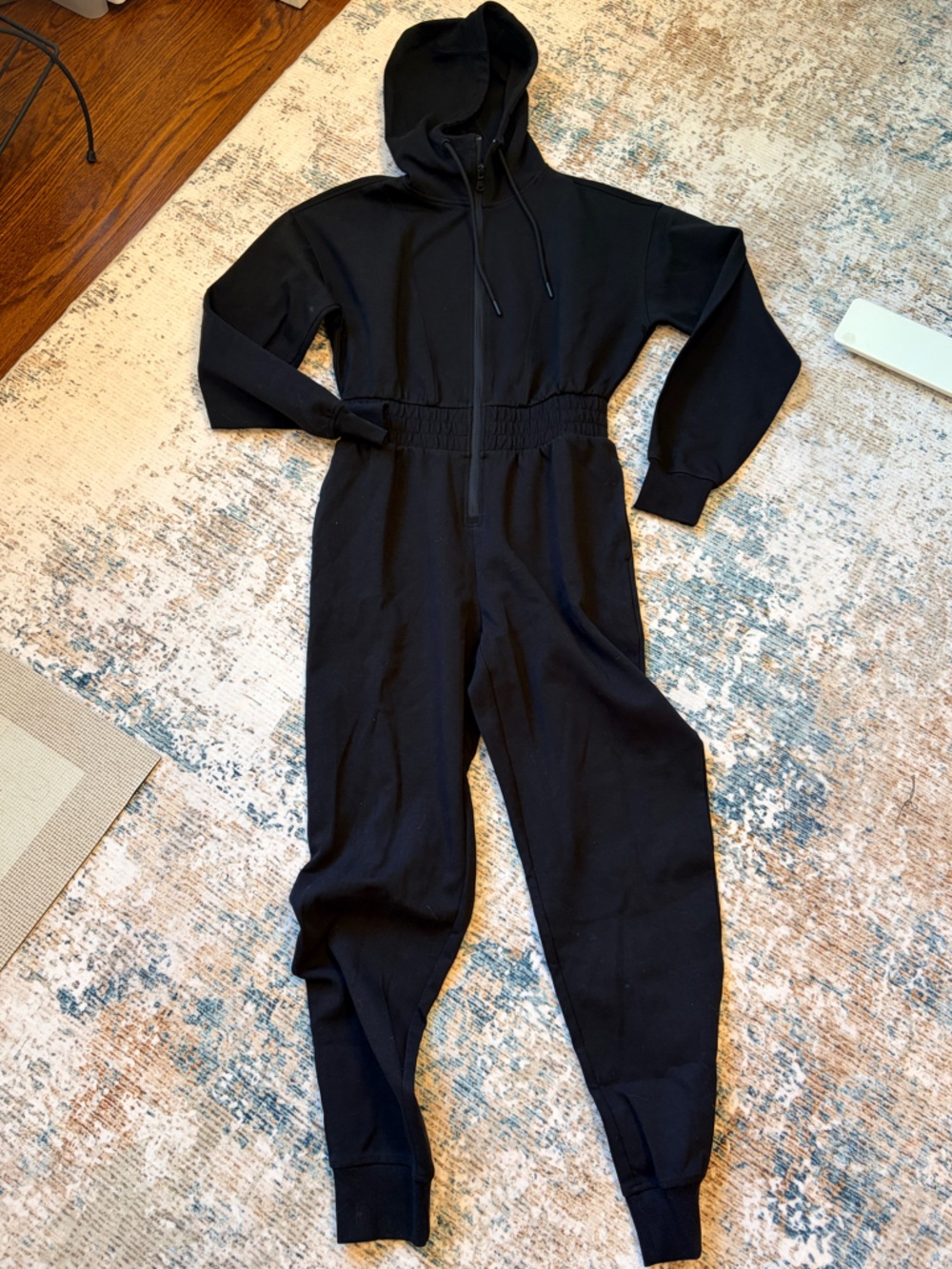 Old Navy Black Hooded Zip-Front Jumpsuit